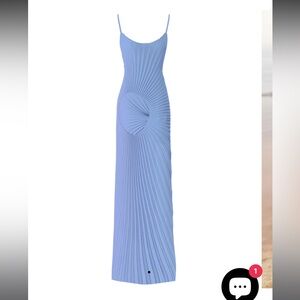 Tide Dress - Chic Blue Pleated Maxi Dress